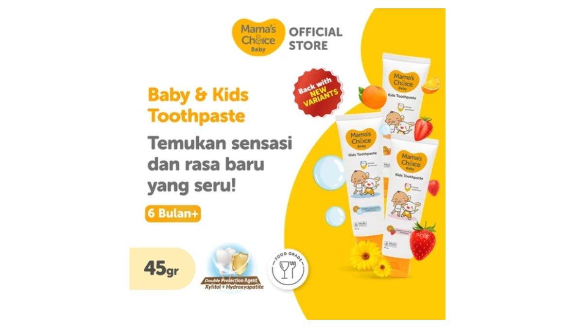 Ilustrasi rekomendasi pasta gigi untuk bayi Mama's Choise Baby & Kids Toothpaste