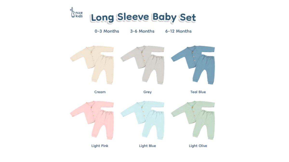 Ilustrasi rekomendasi piyama Nice Kids set setelan baju tidur celana lengan panjang bayi