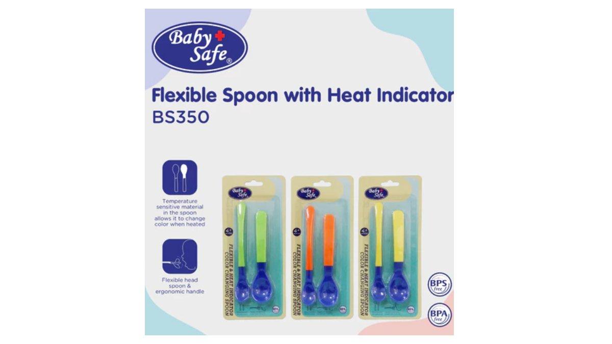 Ilustrasi rekomendasi sendok bayi BabySafe sendok flexible dengan head indicator