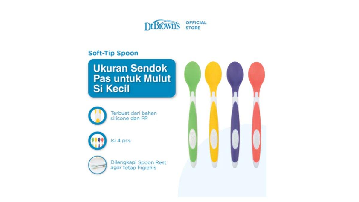 Ilustrasi rekomendasi sendok bayi Dr.Browns Soft - Tip Spoon