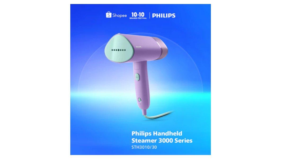 Ilustrasi rekomendasi setrika uap Philips Handheld Steamer 3000 Series - STH3010/30