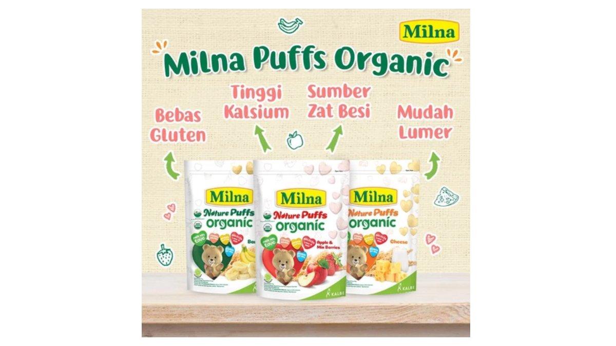 Ilustrasi rekomendasi snak bayi Milna Nature Puffs tanpa pengawet