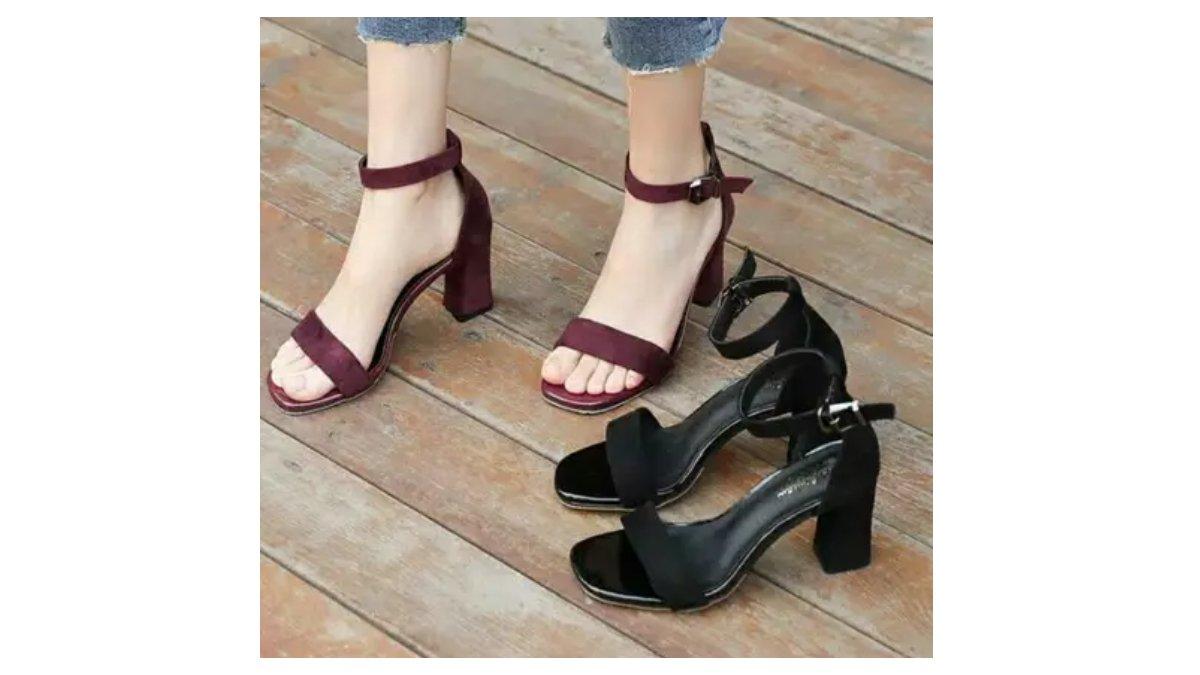 Ilustrasi tips memilih heels dengan memilih jenis heels yang stabil