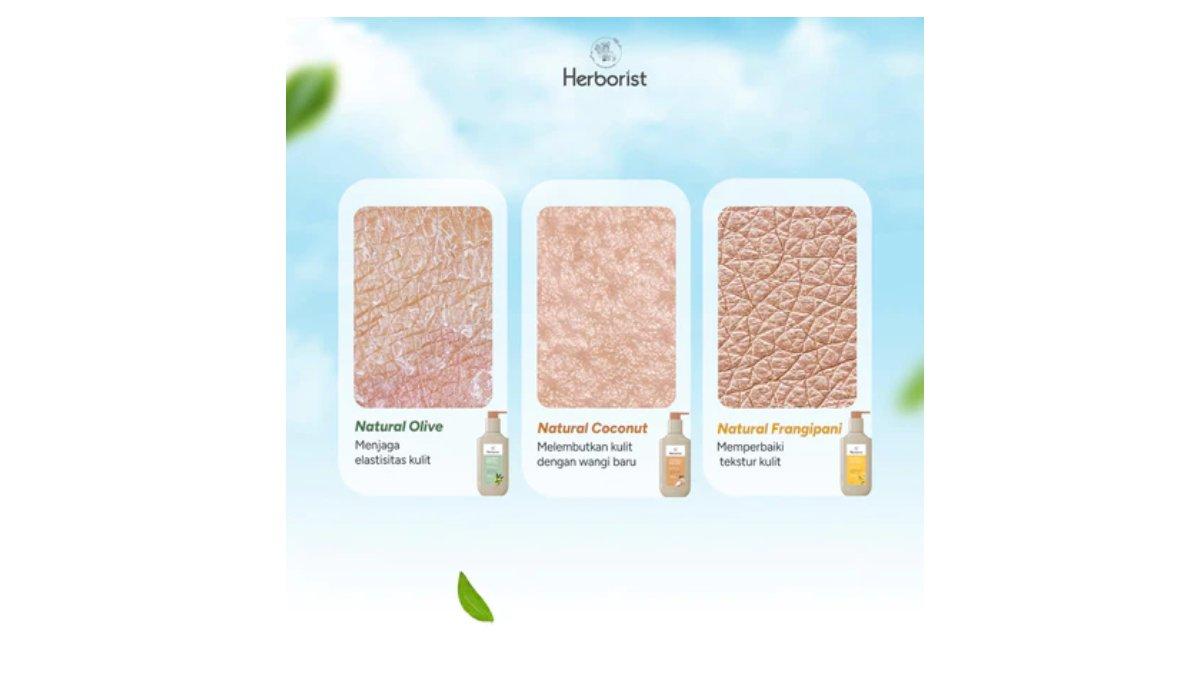 Ilustrasi varian Herborist Body Lotion Series yang melembapkan dan menghaluskan kulit