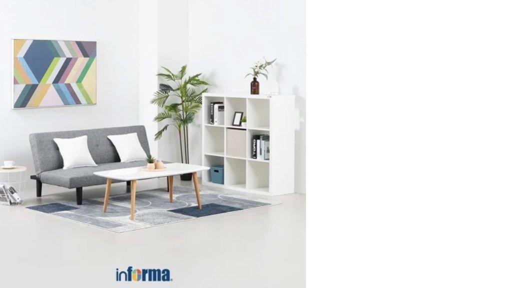 Informa Daphnie Oakland Sofa Bed Fabric - Abu-Abu Tua Tempat Duduk Multifungsi Sofa Tidur 2In1 Kursi Santai Serbaguna Furniture