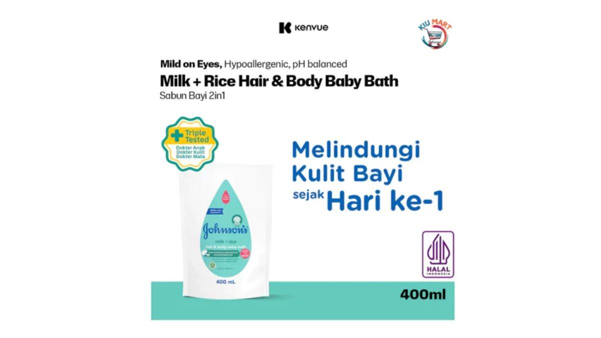 JOHNSON'S Milk + Rice Hair & Body Baby Bath 400ml