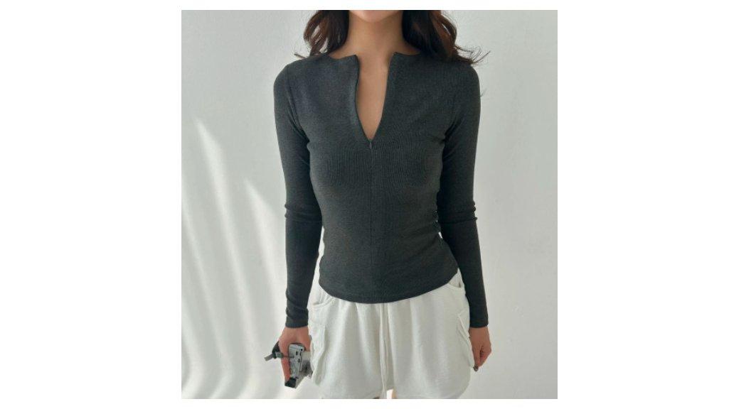JULY TOP | Atasan Knit Wanita Korean Top Baju Knit Wanita Lengan Panjang Basic Long Sleeve