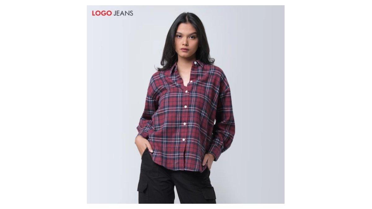 Jenis kemeja flanel merek Logo Jeans untuk tampilan yang modis dan stylish
