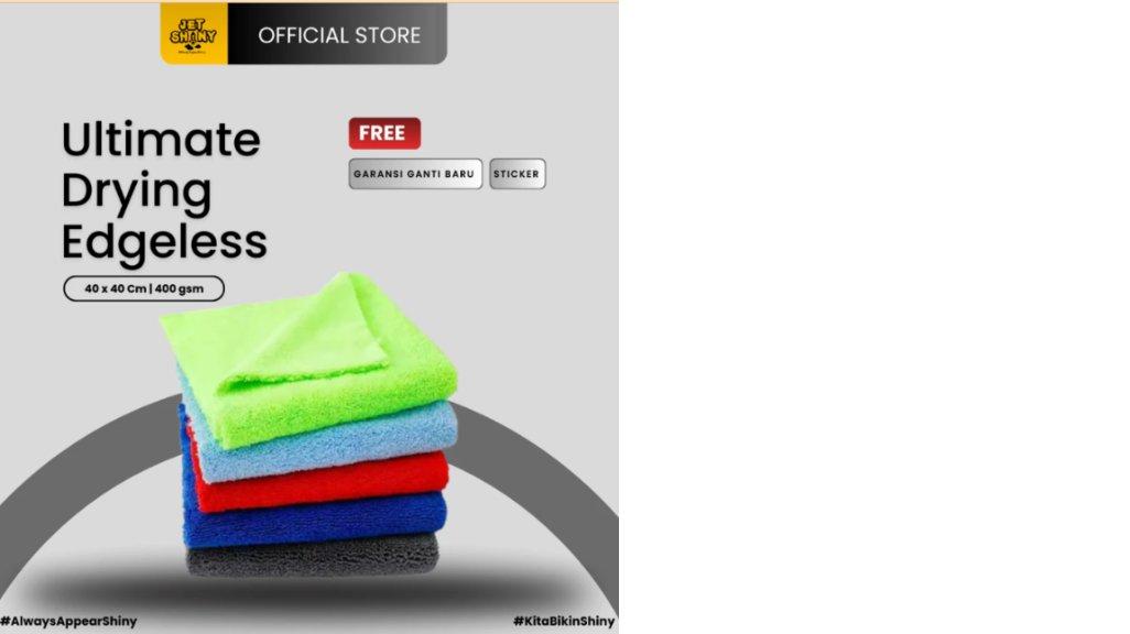 Jet Shiny Ultimate Drying Edgeless Microfiber | 40x40 CM | 400 GSM | Pengering Kendaraan