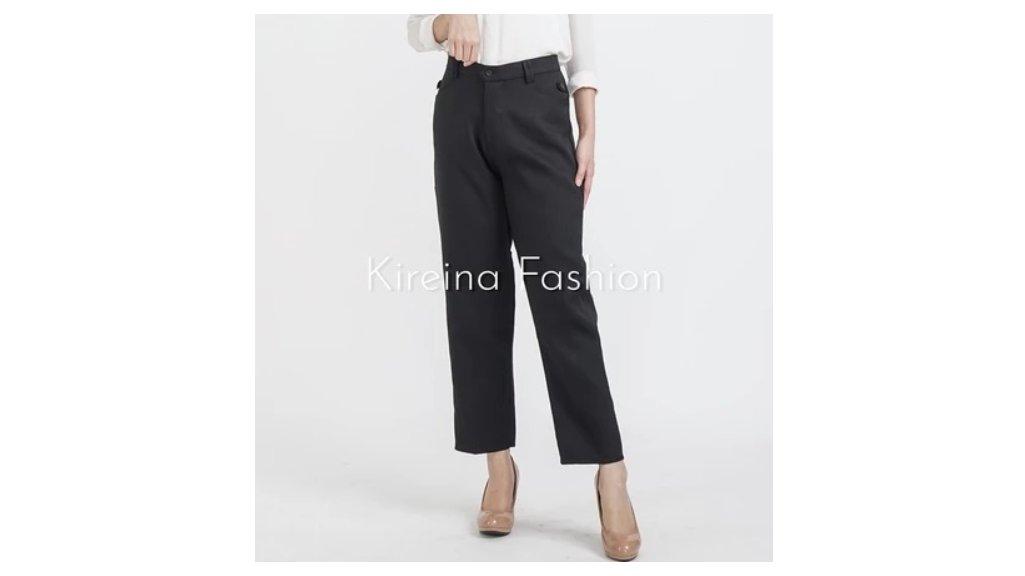 KIREINA - Celana Kerja Wanita Kantor Formal Bahan Dasar Kain Semi Wol Grasella