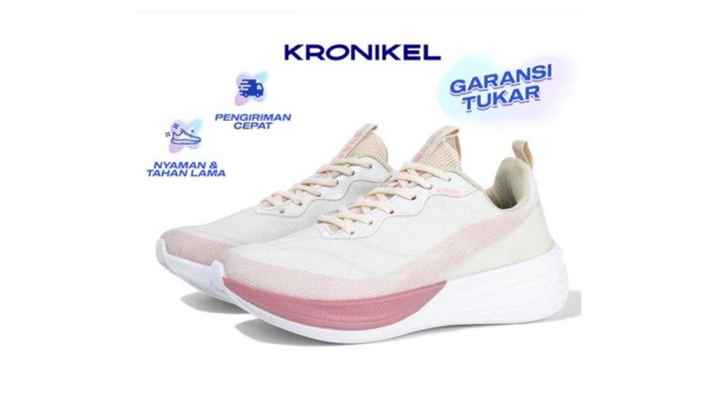 KRONIKEL Active Run Lite Sepatu Sneakers Wanita Running Olahraga Outdoor Cream Krnl U