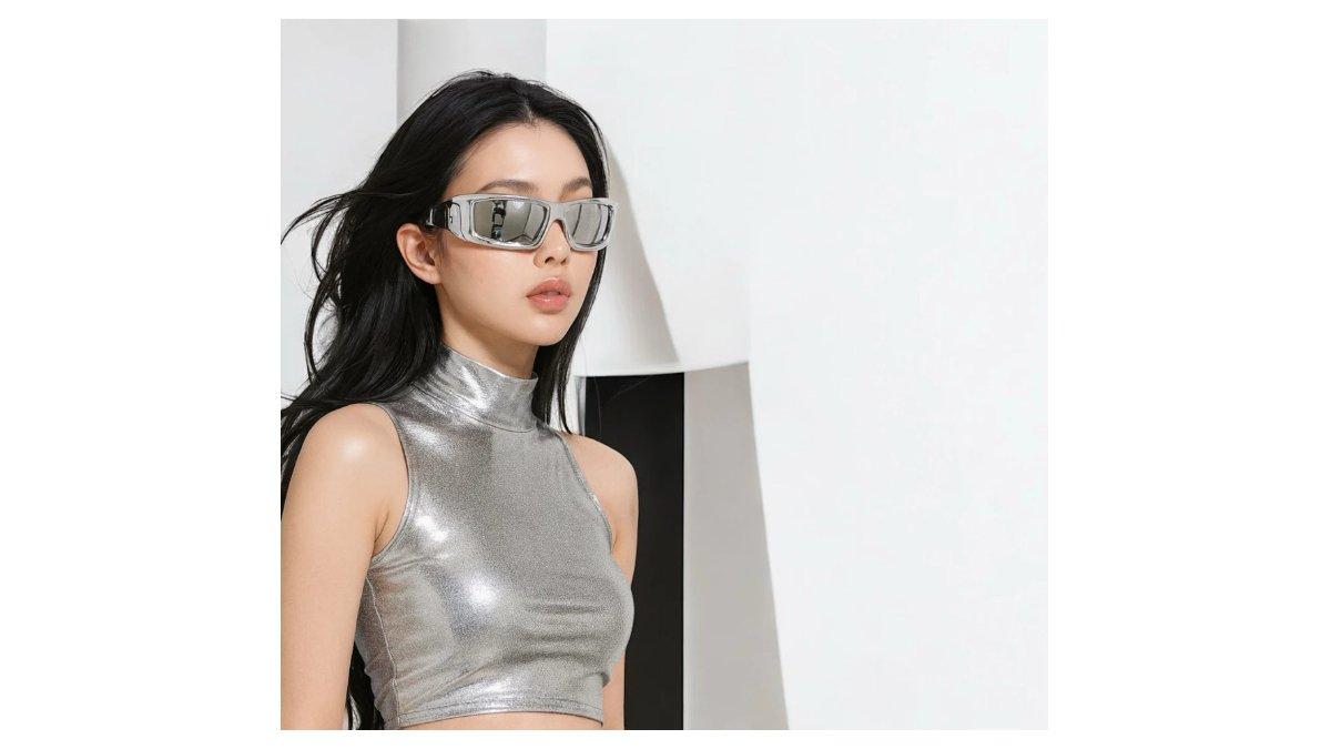 Kacamata Futuristik Lunox Futuristic Sunglasses Cyberpunk Shield Wrap Y2k Streetwear