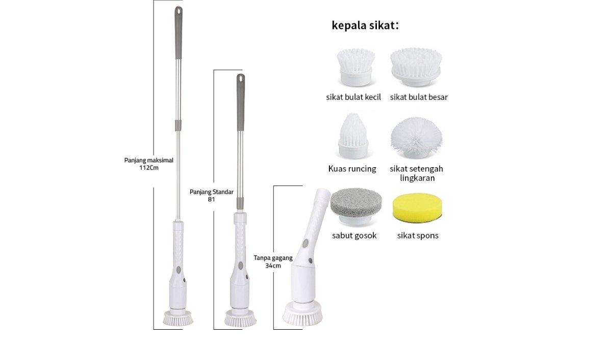 Kelengkapan GM Bear Sikat Kamar Mandi Electric 6 in 1.