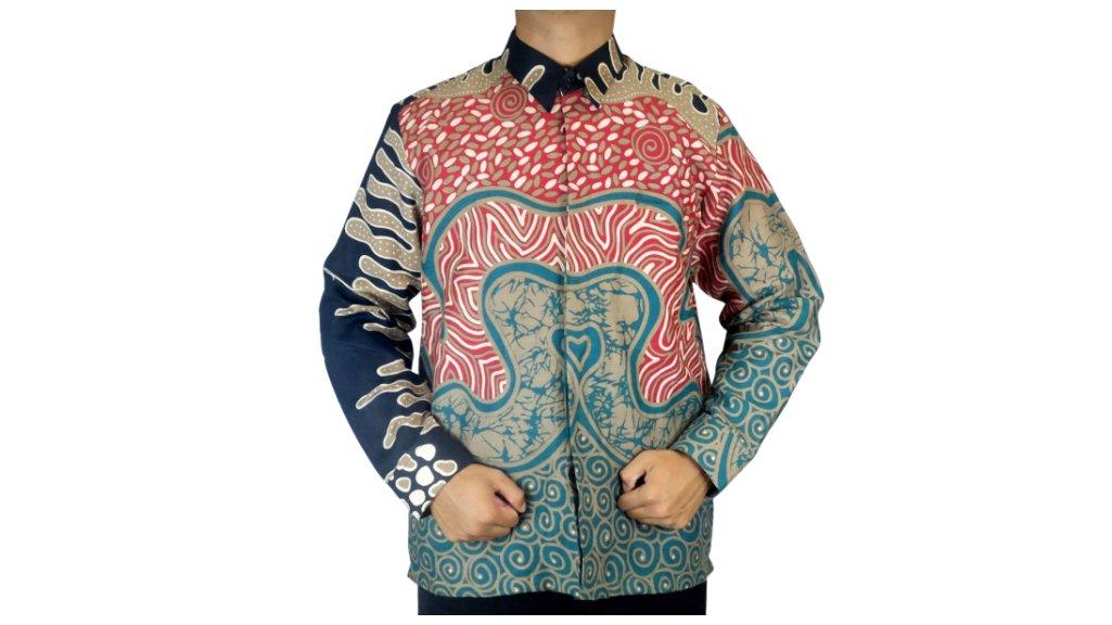 Kemeja Batik Pria Lengan Panjang Bahan Katun Prima