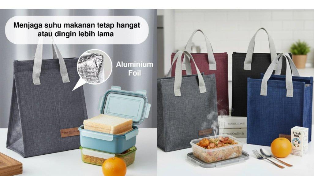 Kenmaster Lunch Bag KM-248 / Tas Kotak Makan / Tas Bekal Sekolah Tas Tote Cooler penyimpan suhu panas - OL127