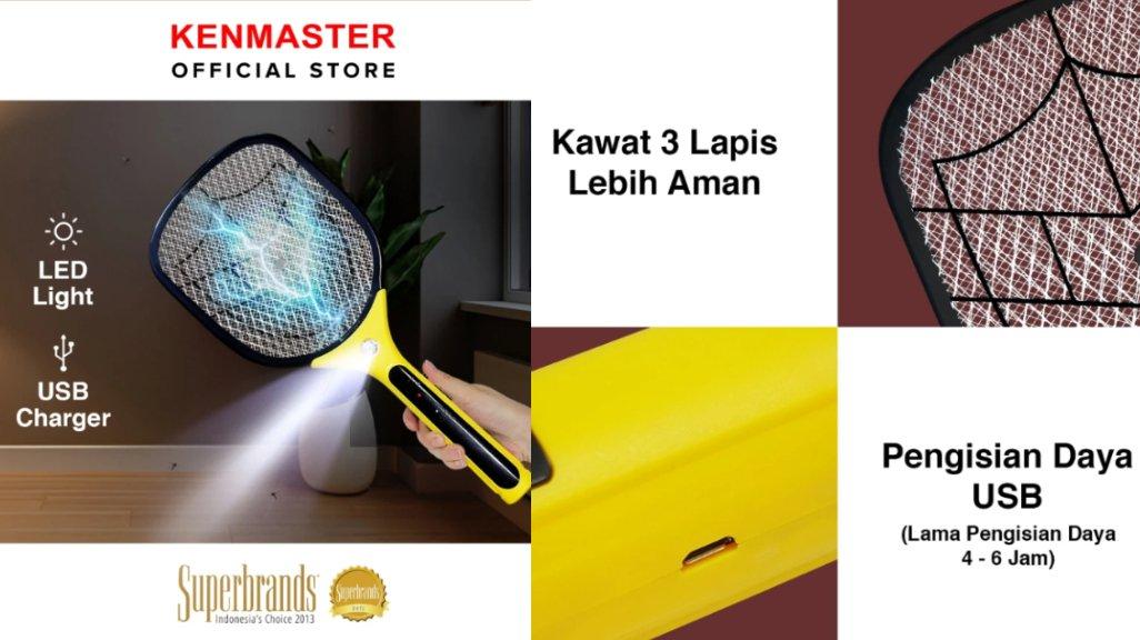 Kenmaster Raket Nyamuk Charger KM-605 / Raket Serangga Rechargeable / Mosquito - Pembasmi Serangga - MOSQ030