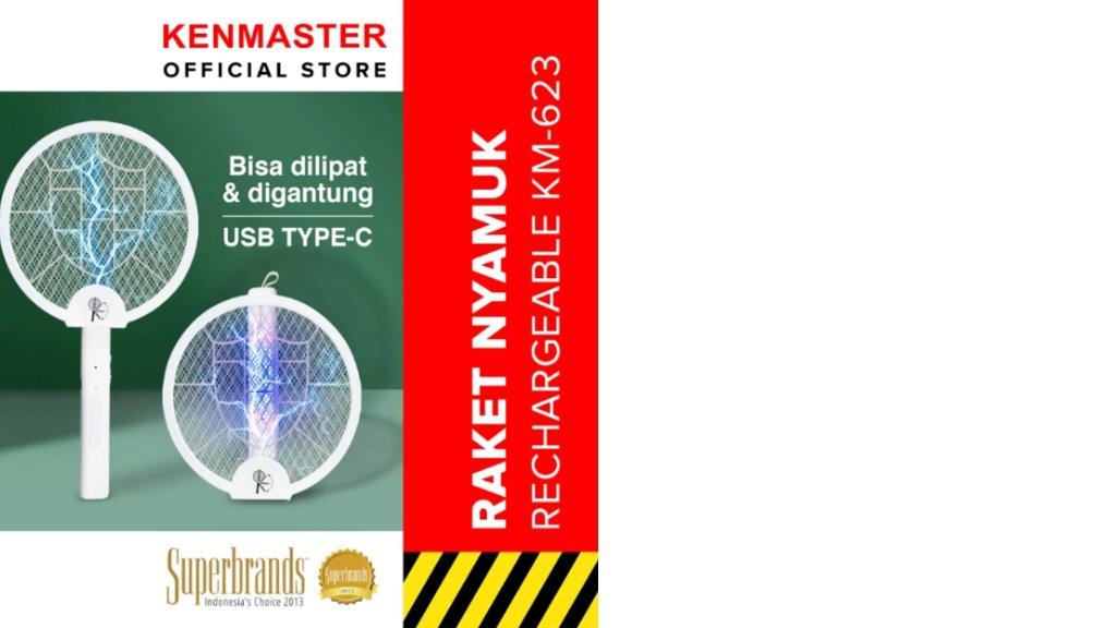 Kenmaster Raket Nyamuk Rechargeable USB + UV KM-623 / Raket Nyamuk Cas Serangga / Mosquito - Pembasmi Serangga - MOSQ031