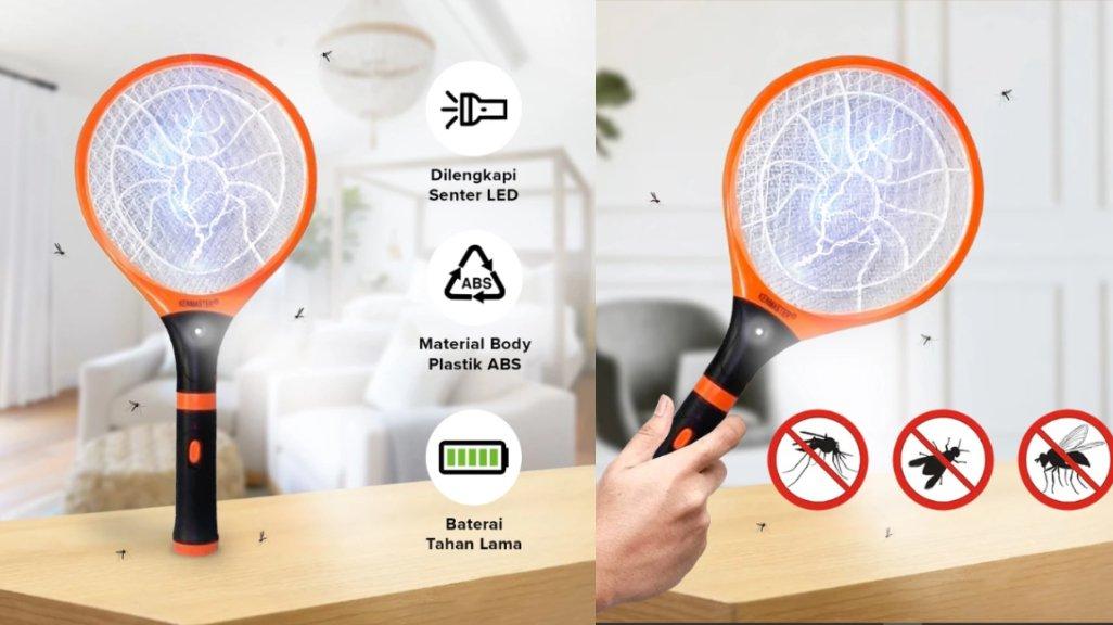 Kenmaster Raket Nyamuk + Senter LED - KM 559 - MOSQ026