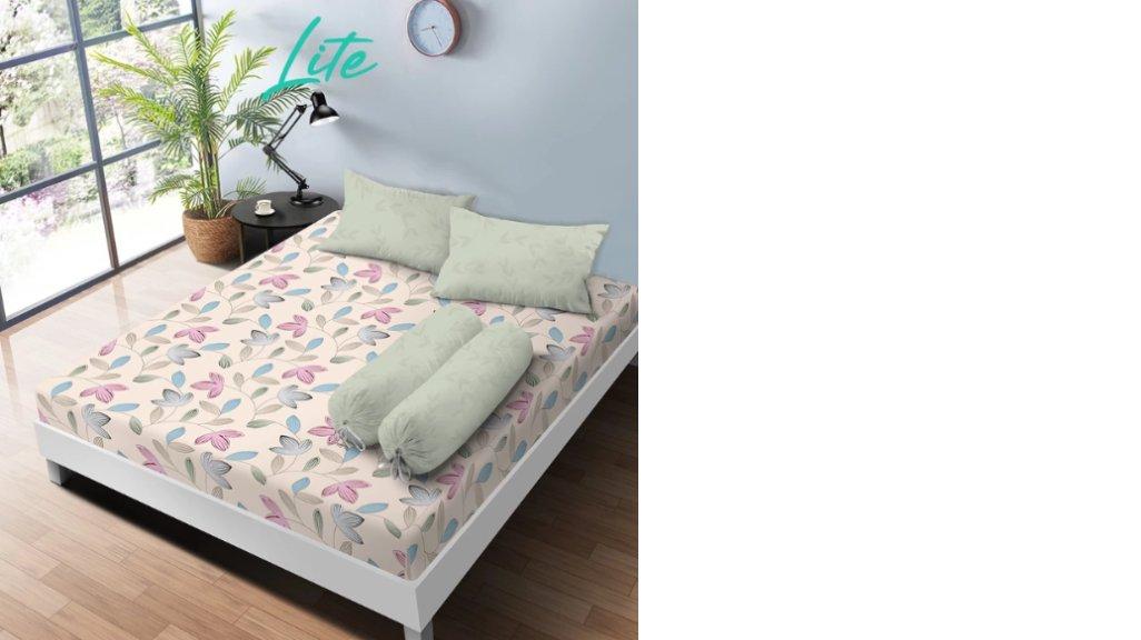 Kintakun LITE Sprei Set 160 x 200 / 180 x 200 Alora Flower Microfiber 20 cm