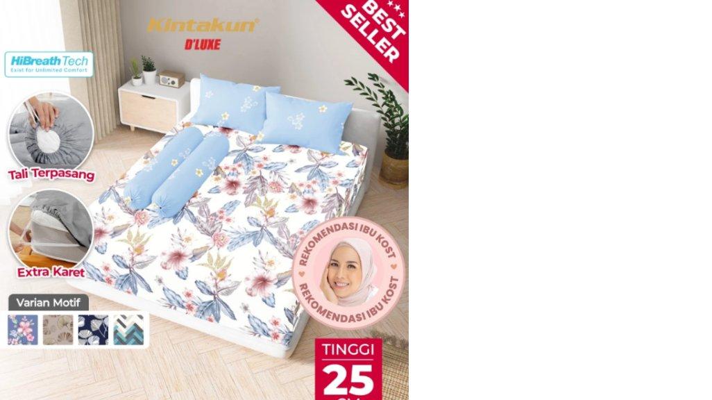 Kintakun Sprei Fitted 160 x 200 DLUXE Queen Aesthetic Microtex Tinggi 25 cm B2 Multivarian