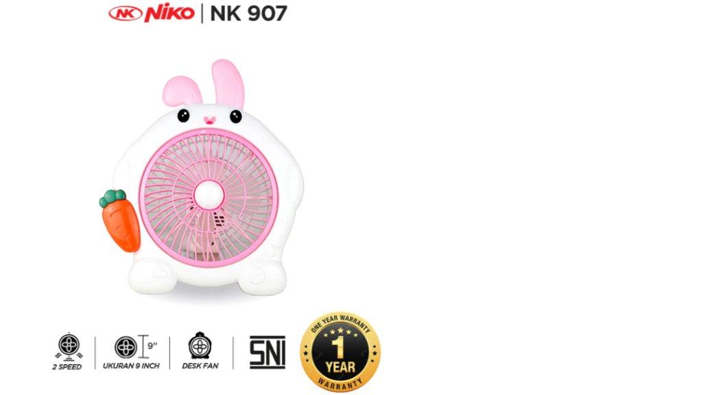 Kipas Angin Meja NIKO 9 Inch - Pink l GARANSI RESMI