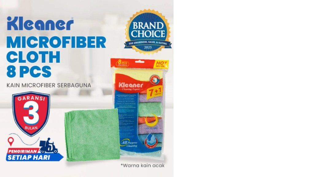 Kleaner Kain Lap Microfiber 30 x 30 Cm 8 Pcs Cloth Kain Serbaguna Anti Gores GSG006