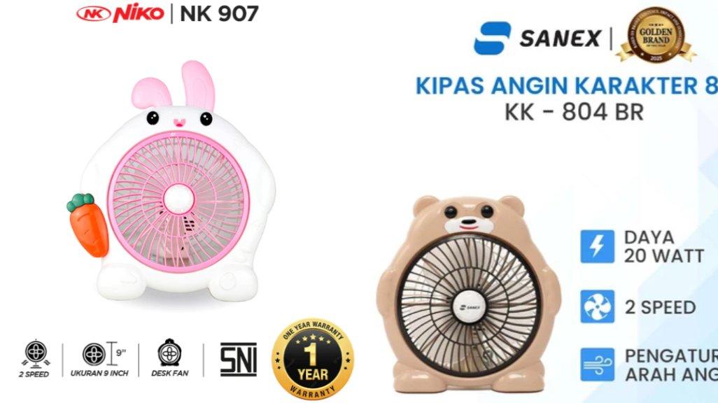 Kolase kipas angin meja.