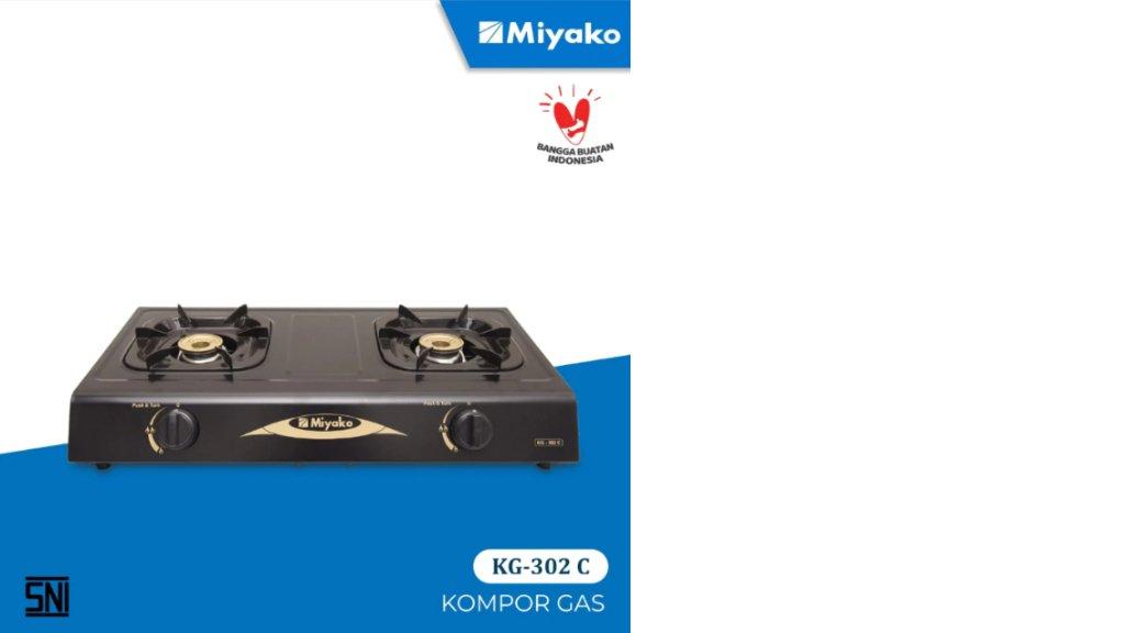 Kompor Gas Miyako KG-302C - 2 Tungku Bahan Ceflon Anti Gores