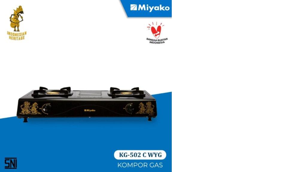 Kompor Gas Miyako KG502CWYG motif Wayang - 2 Tungku KG-502C-WYG Motif Batik