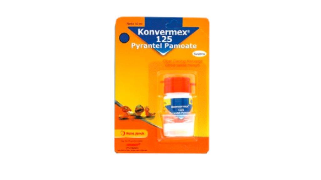 Konvermex 125 (10 ml) - Obat Cacing Suspensi Sirup Rasa Jeruk