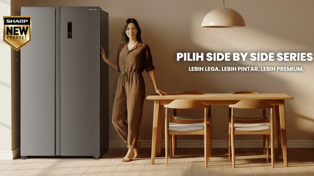 Review Lengkap Kulkas Sharp Side By Side SJ-IS60MB-DS, Cek Fitur Unggulannya - Tribunshopping.com