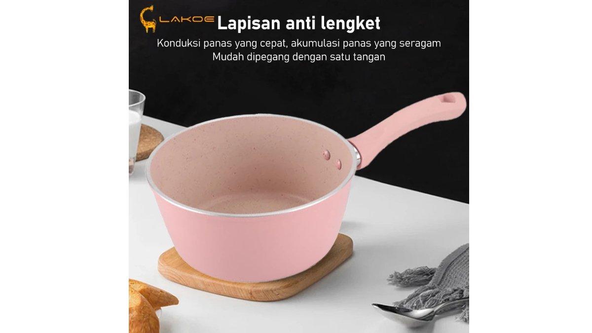 LAKOE Panci Teflon Marble Panci Susu Sauce Pot Mini 16 cm