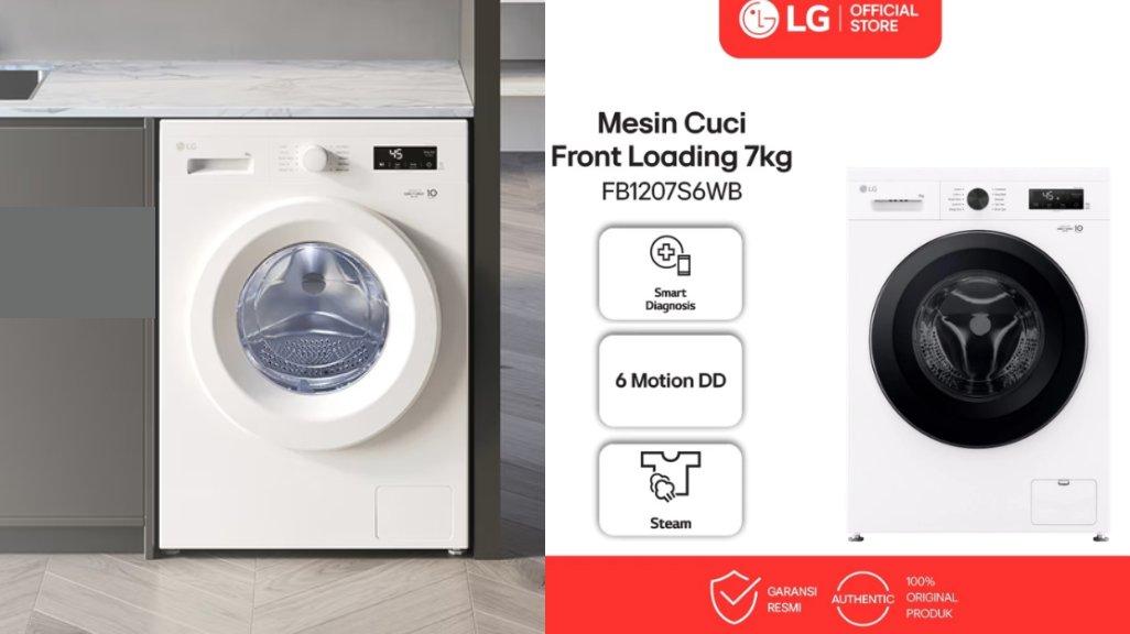 Review Lengkap LG Mesin Cuci Front Loading FB1207S6WB, Kelebihan dan Kekurangan - Tribunshopping.com