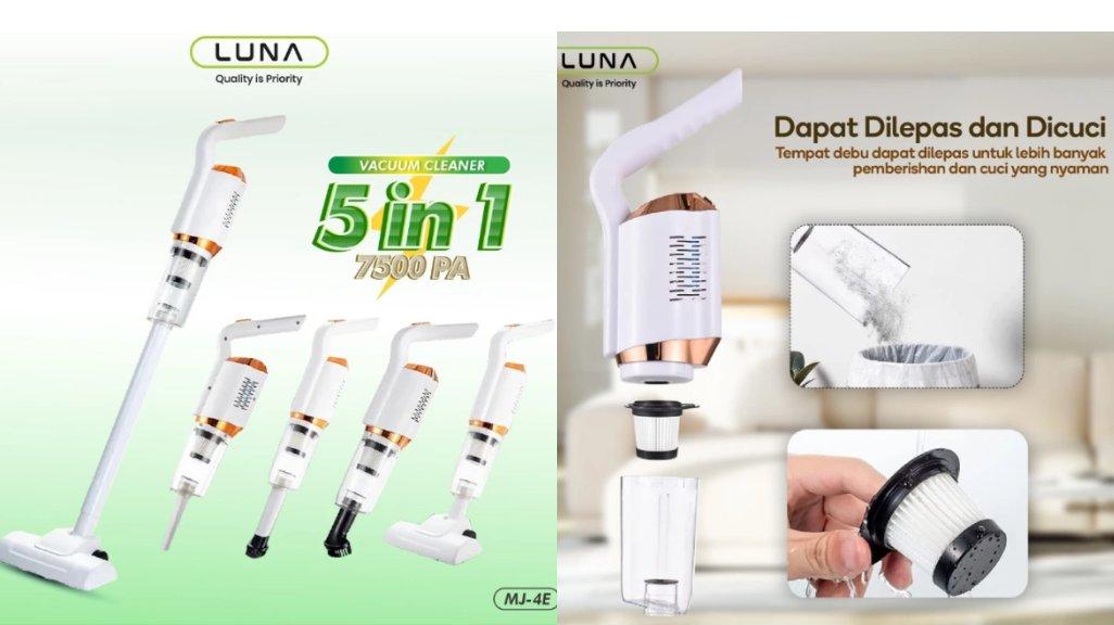 LUNALIFE 5-in-1 Vacuum Cleaner Cordless Penyedot Debu Portable 7500Pa Tanpa Kabel