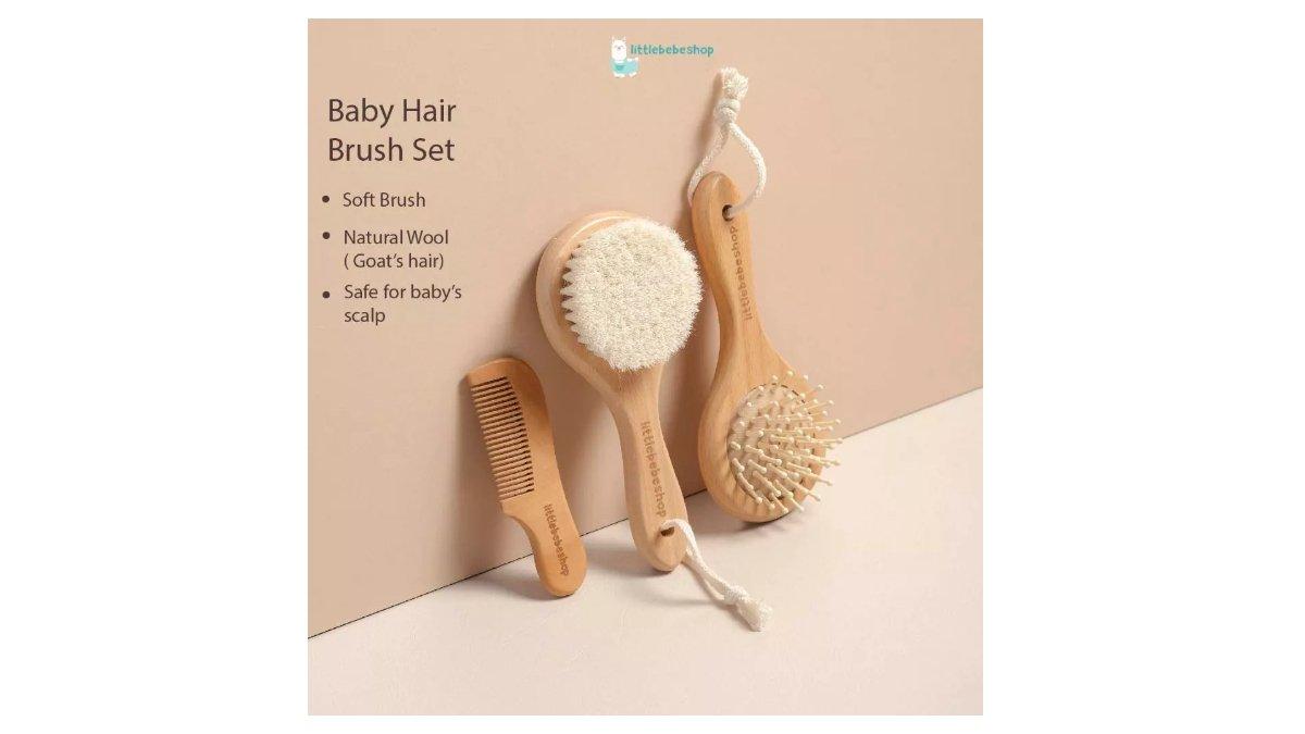 Littlebebeshop Sisir Bayi Natural Bamboo Comb Hair Brush