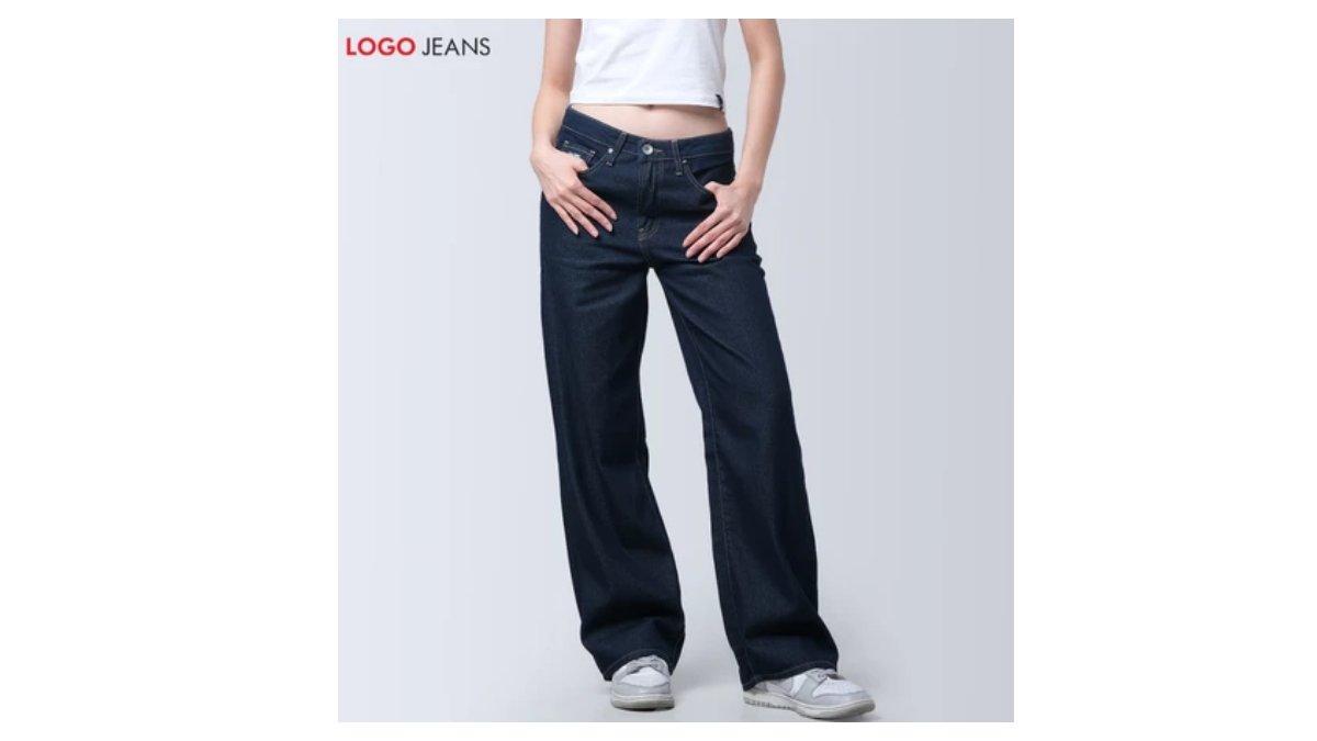 Logo Jeans Celana Jeans Wanita Loose I2 Series Dark Blue 43LI2L2DL