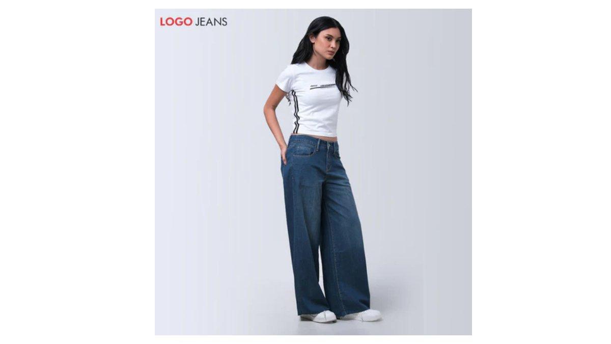 Logo Jeans Kaos Baby Tee Bayla Offwhite 12873L4OW