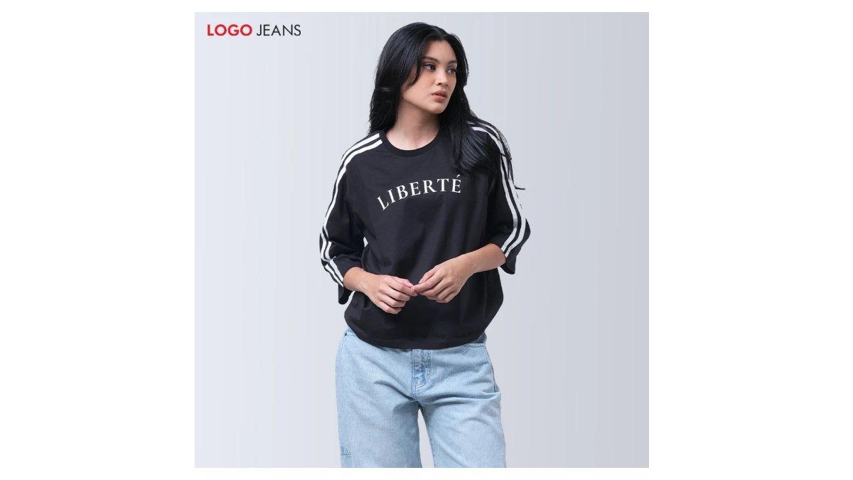 Logo Jeans Kaos Wanita Leonora Black 13863L4BK