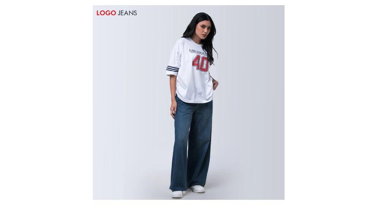 Logo Jeans Kaos Wanita Nirina Offwhite 12865L4OW