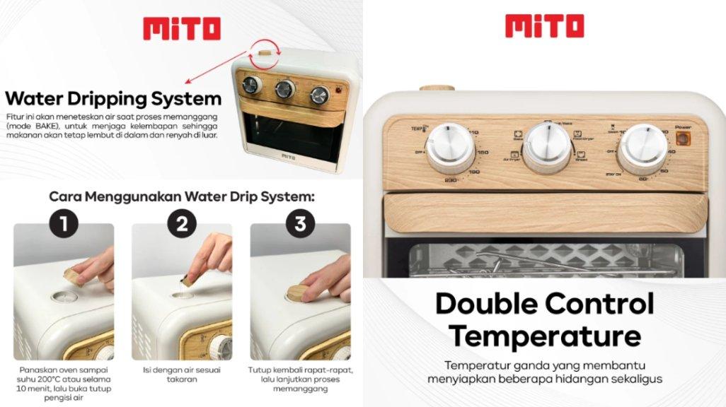 MITO AFOS18 Electric Oven Multifunction with Water Dripping System 18L.