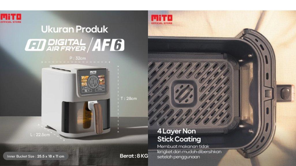 Review Lengkap Air Fryer MiTO AF6 yang Turun Harga Jadi di Bawah 1 Juta