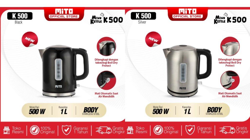 MITO Electric Kettle Mini K500 1L | Teko Listrik Pemanas Air.