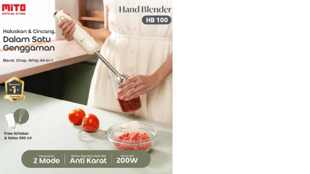 MITO HB100 HAND BLENDER | Blender & Pengocok 2in1 | Untuk Bumbu, Smoothies, MPASI