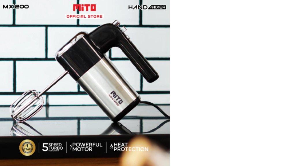 MITO Hand Mixer MX200 Pengaduk Adonan Kue 5 Kecepatan Turbo