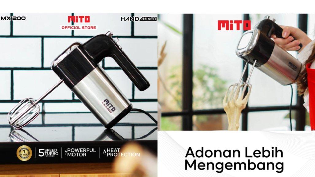 MITO Hand Mixer MX200 Pengaduk Adonan Kue 5 Kecepatan Turbo