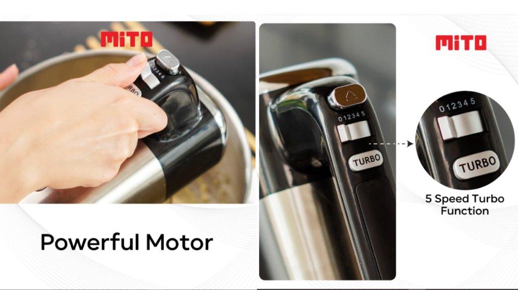 MITO Hand Mixer MX200 Pengaduk Adonan Kue 5 Kecepatan Turbo