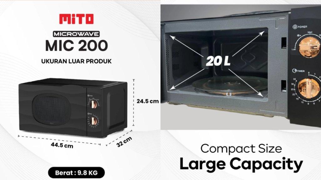 MITO MIC200 Electric Microwave 20L | Low Watt