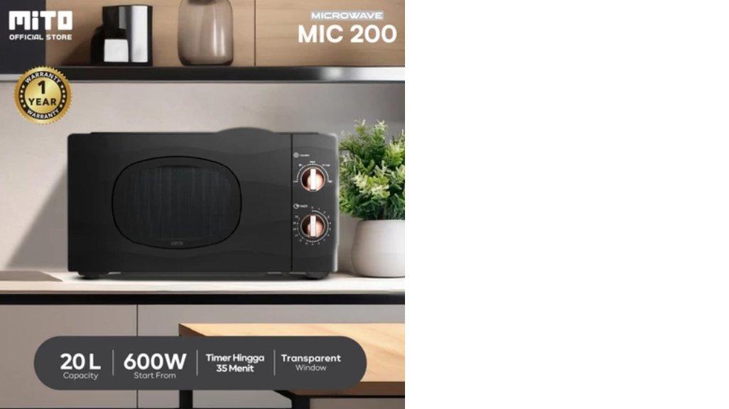 MITO MIC200 Electric Microwave 20L | Low Watt | Black