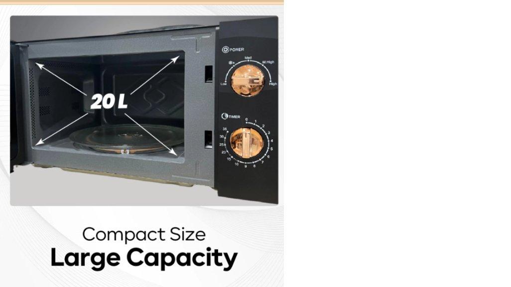 MITO MIC200 Electric Microwave 20L | Low Watt | Black