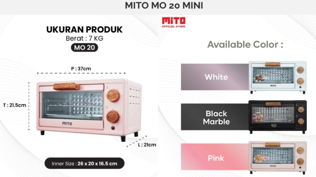 MITO Oven Listrik Mini MO20 11L Wood Pemanggang Kue.